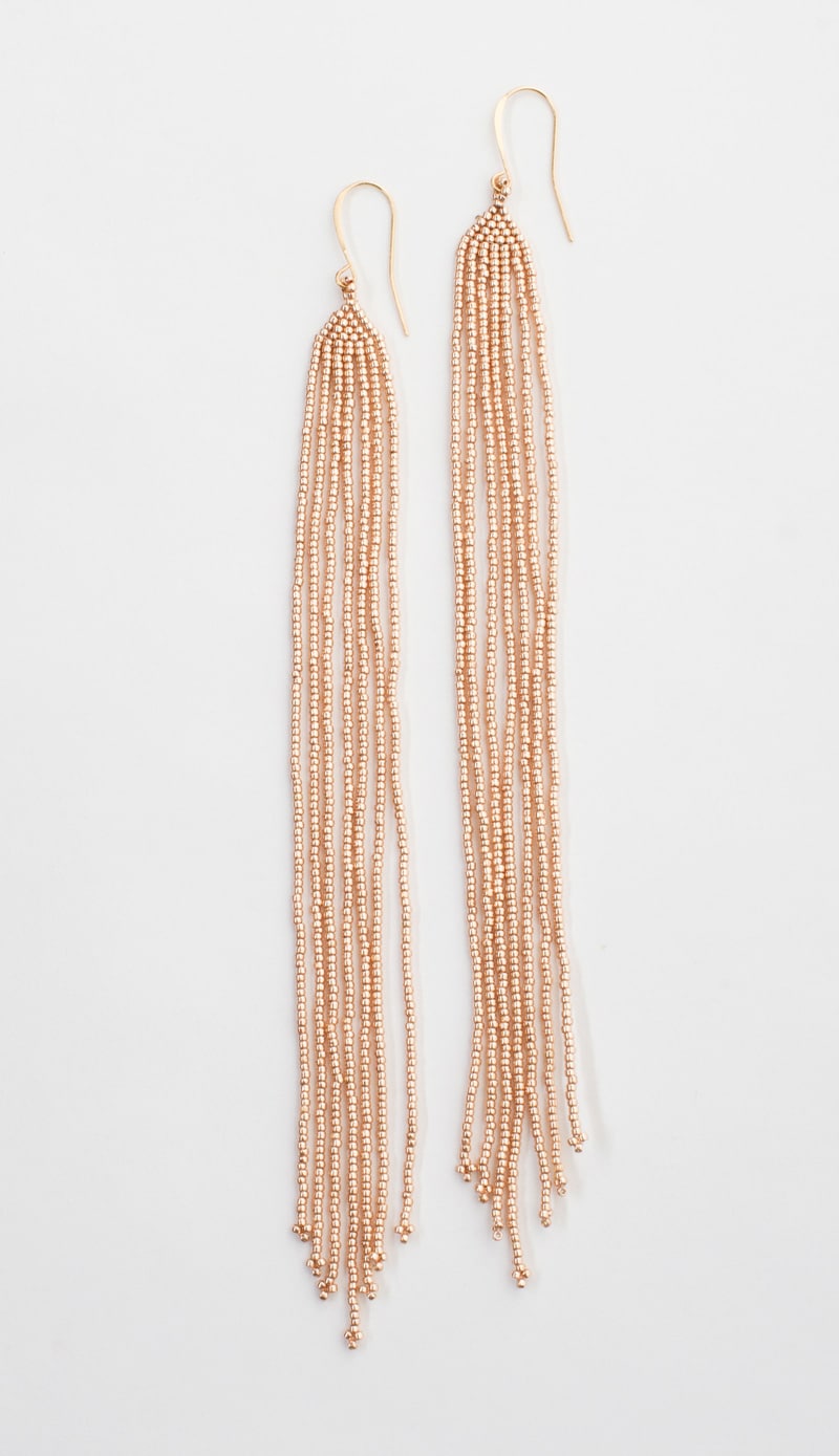 Lahmu Handmade Beaded Earrings | Rose Gold