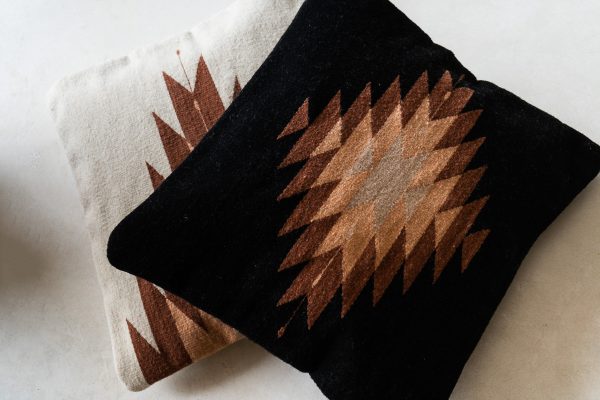 Zapotec Diamond Handmade Cushion | Natural + Blush + Desert Rose