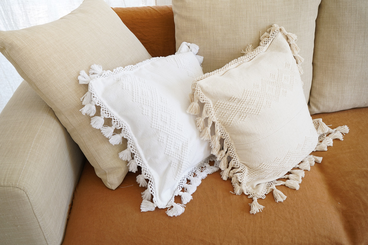 Diamante Handmade Cotton Cushion Covers Plain